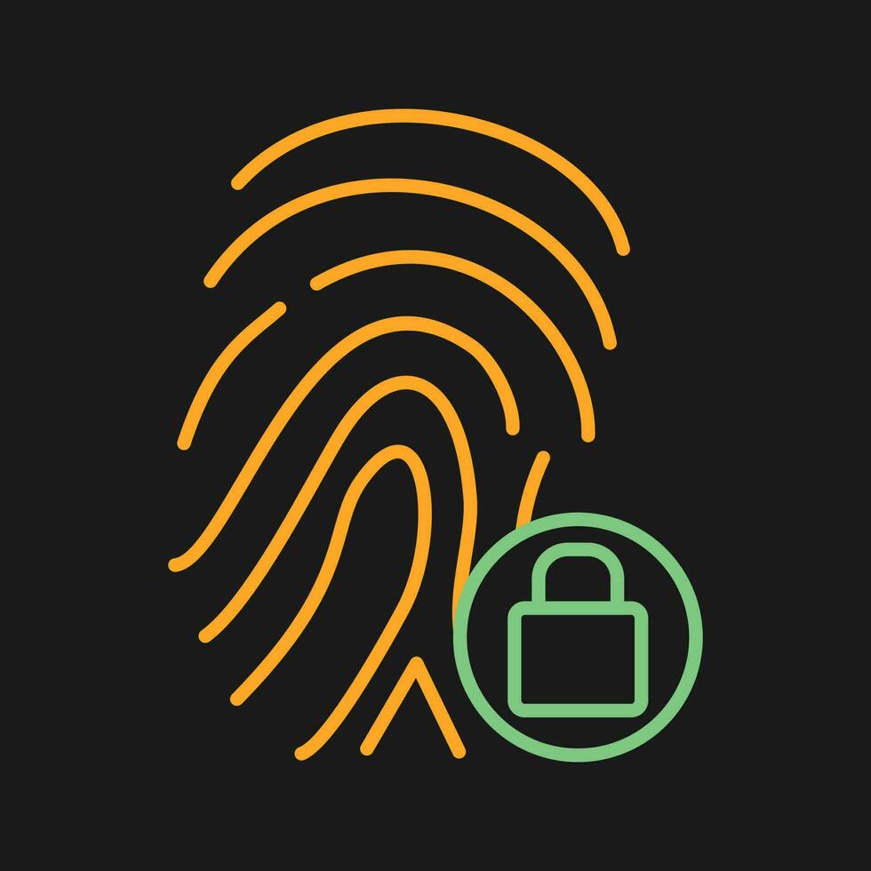 Fingerprint Lock Vector Icon