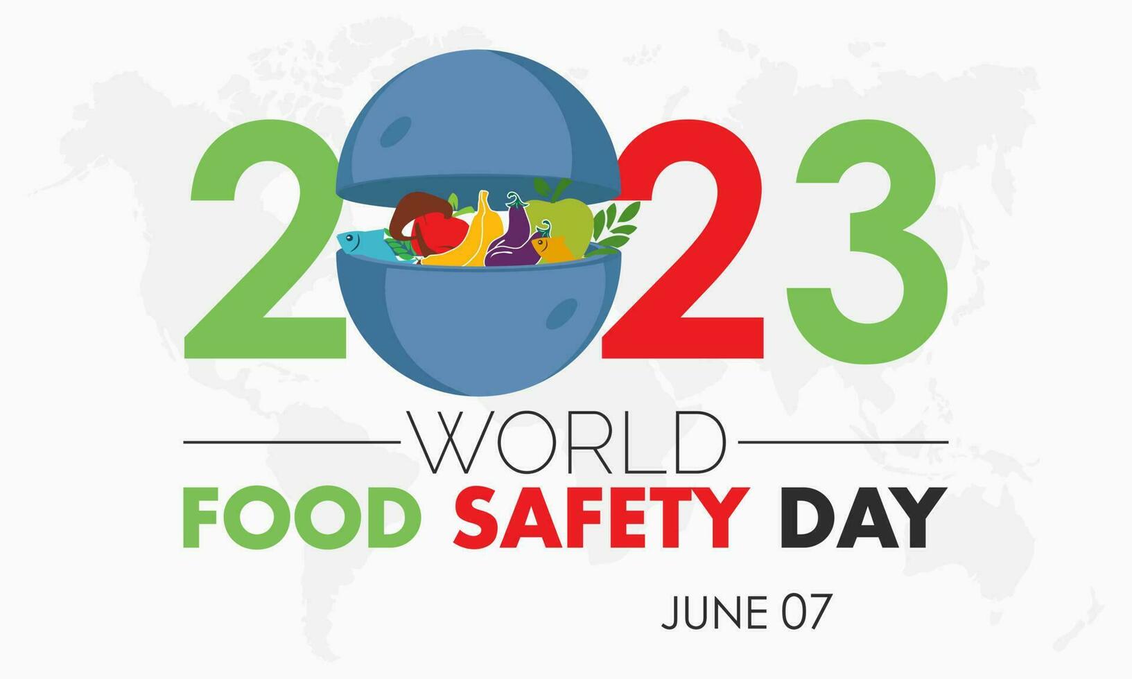 2023 Concept World Food Safety Day vector design illustration. Healthy habit awareness banner.