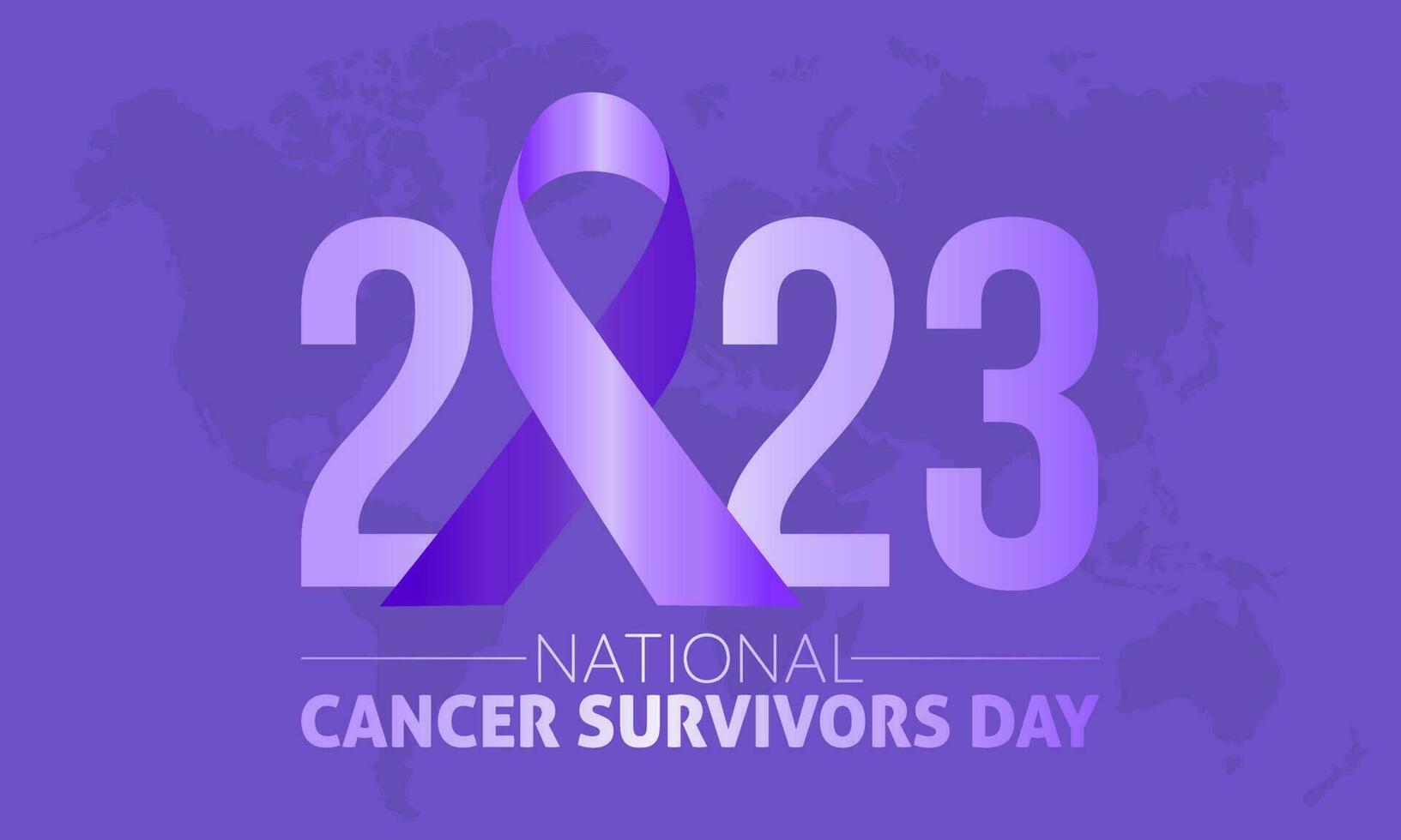 2023 concepto nacional cáncer supervivientes día conciencia vector bandera modelo. cáncer enfermedad lucha prevención ilustración.