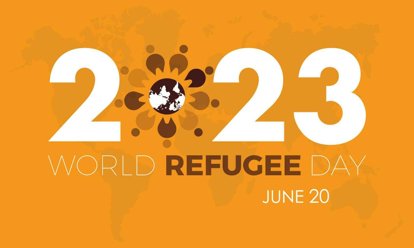 2023 Concept World Refugee Day survival human life vector illustration banner template
