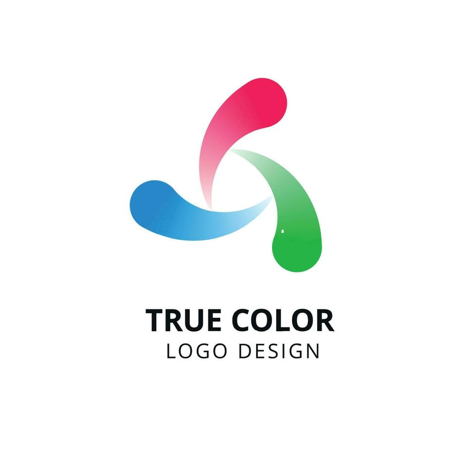 Circle swirl logo. Colorful round abstract emblem. True color spiral vector isolated design