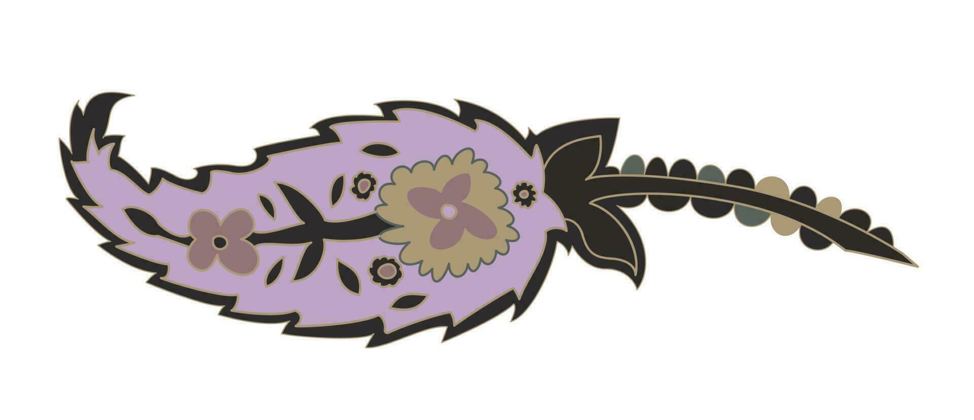Paisley blossom, blooming flower botany decor vector