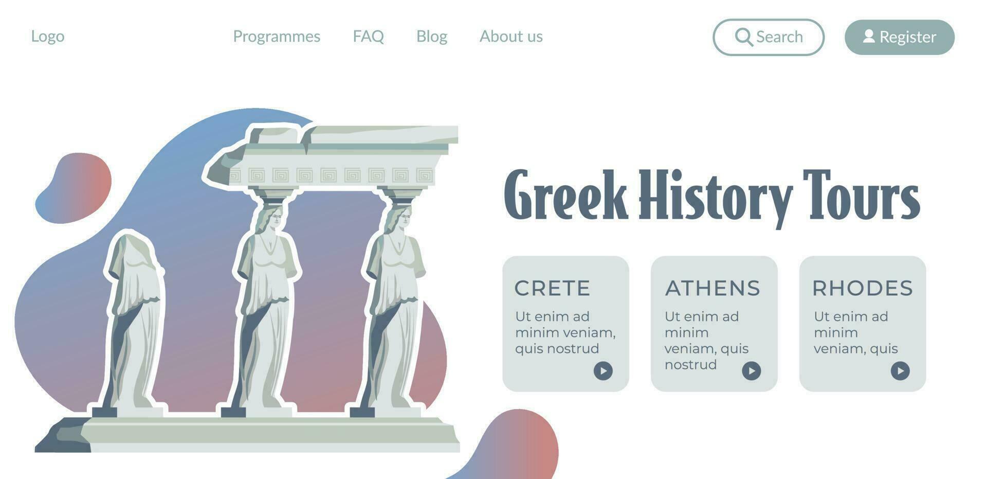 Greek history tours, explore Crete and Athens vector