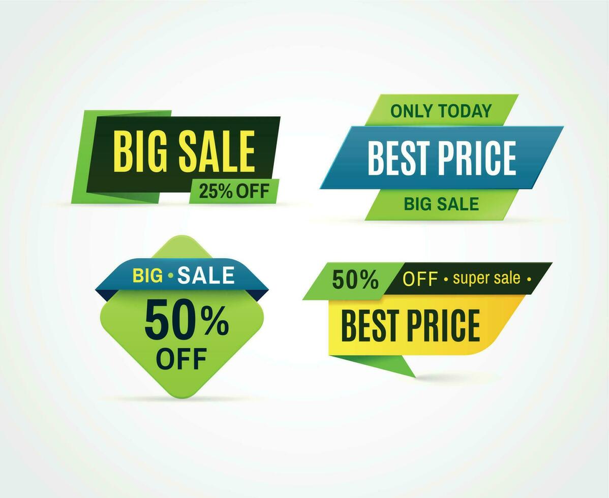 Price tag. Sale offer banner, discount promotion price badge. Vector big sale labels collection