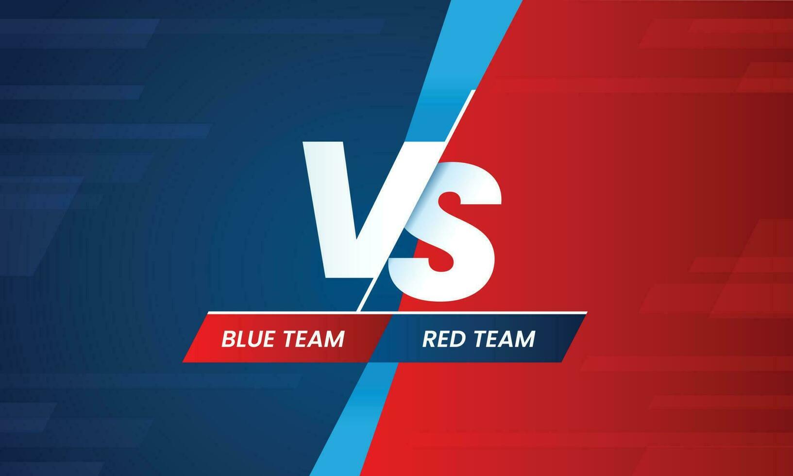 Versus screen. Vs battle headline, conflict duel between Red and Blue teams. Confrontation fight competition vector background template