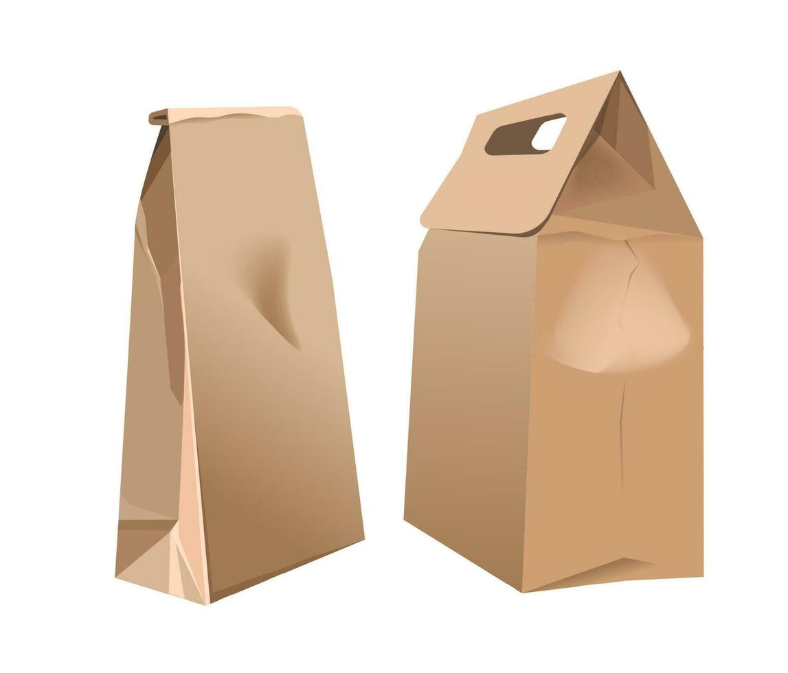 Package for products, carton paper bag with goods vector