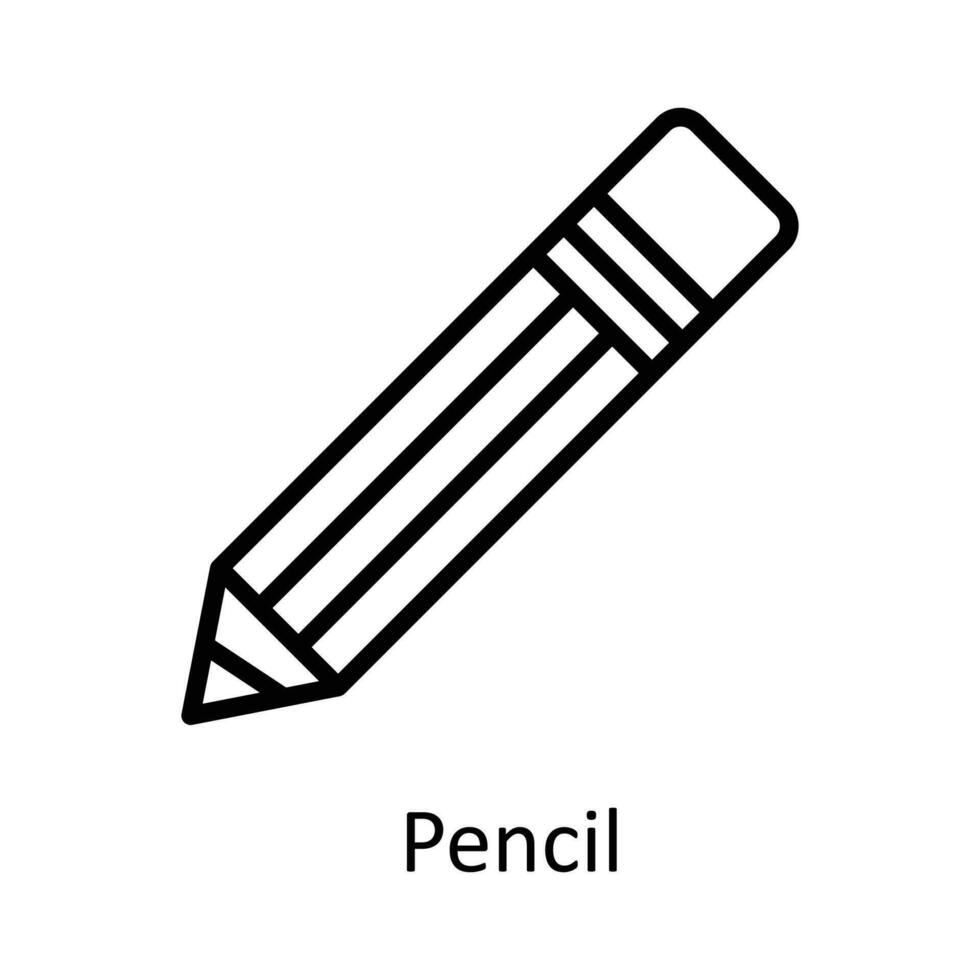 Pencil  vector   outline Icon Design illustration. Work in progress Symbol on White background EPS 10 File