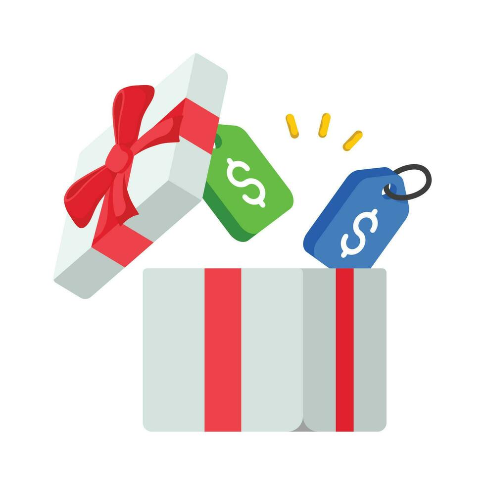 Gift package  vector Flat Icon Design illustration. Shopping and E commerce Symbol on White background EPS 10 File