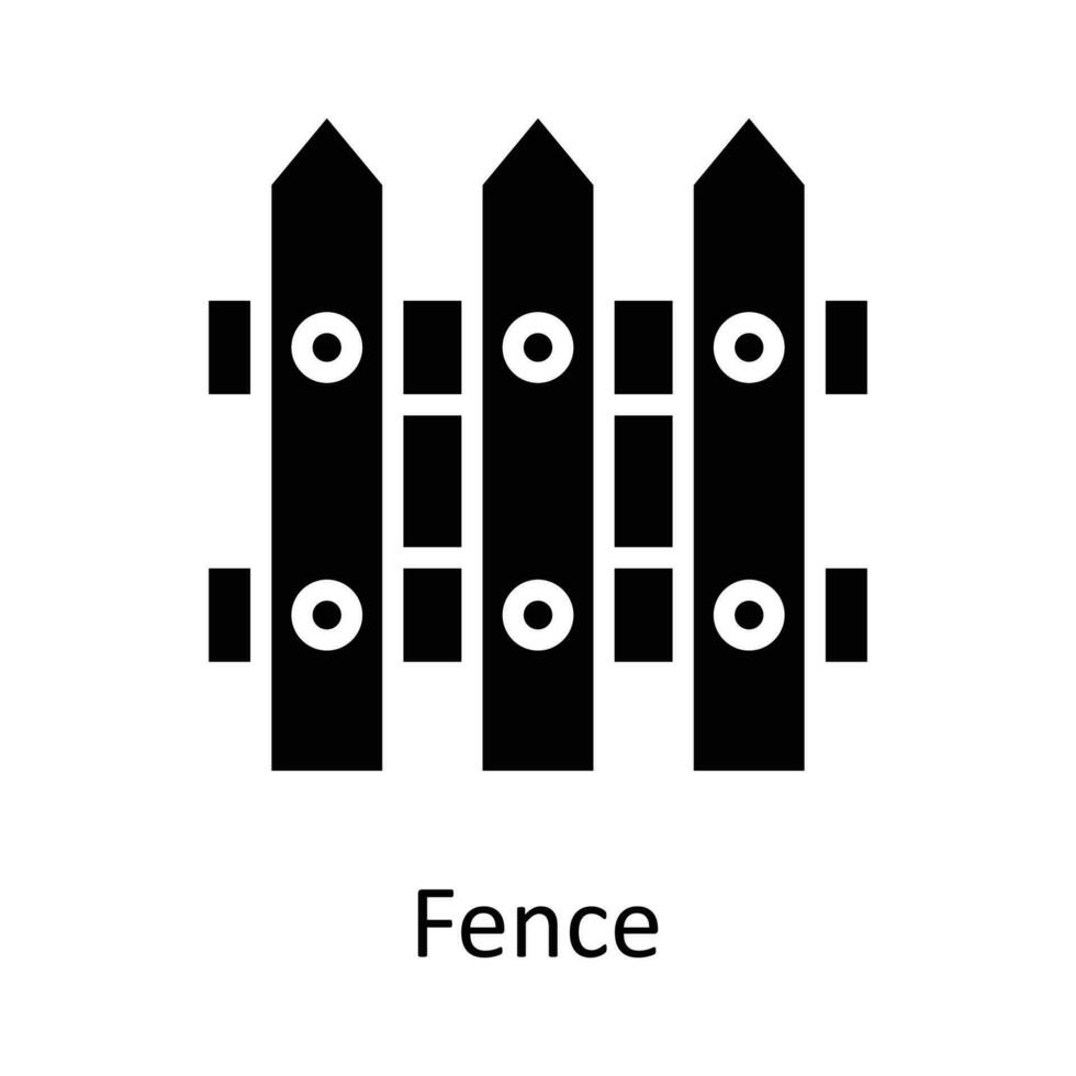 Fence vector    Solid Icon Design illustration. Agriculture  Symbol on White background EPS 10 File