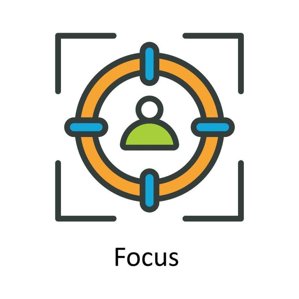 Focus  vector Fill outline Icon Design illustration. Time Management Symbol on White background EPS 10 File