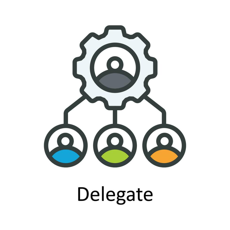 Delegate vector Fill outline Icon Design illustration. Time Management Symbol on White background EPS 10 File