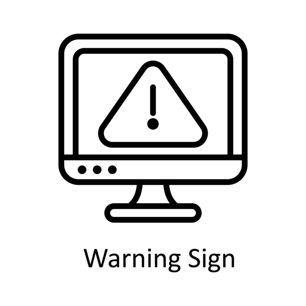 Warning Sign  vector   outline Icon Design illustration. Work in progress Symbol on White background EPS 10 File