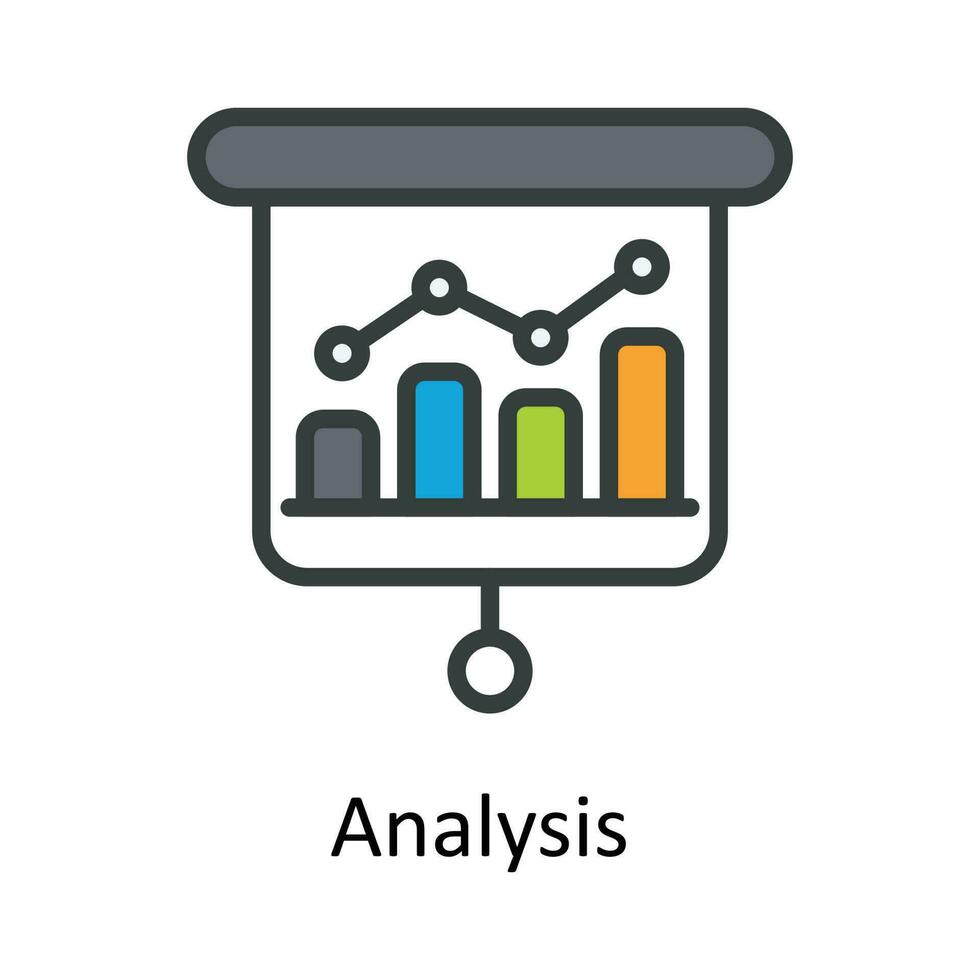 Analysis  vector Fill outline Icon Design illustration. Time Management Symbol on White background EPS 10 File