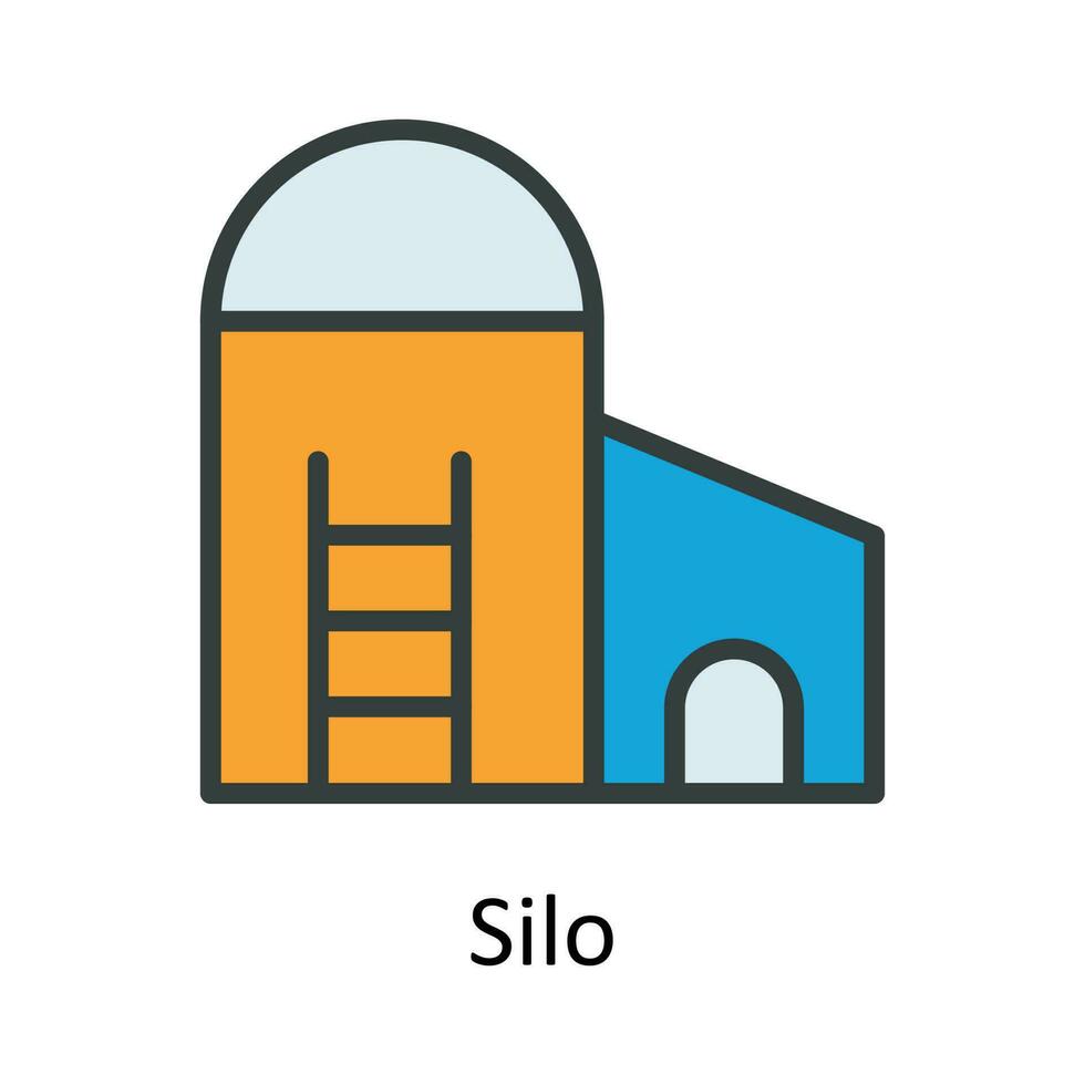 Silo vector  Fill  outline Icon Design illustration. Agriculture  Symbol on White background EPS 10 File