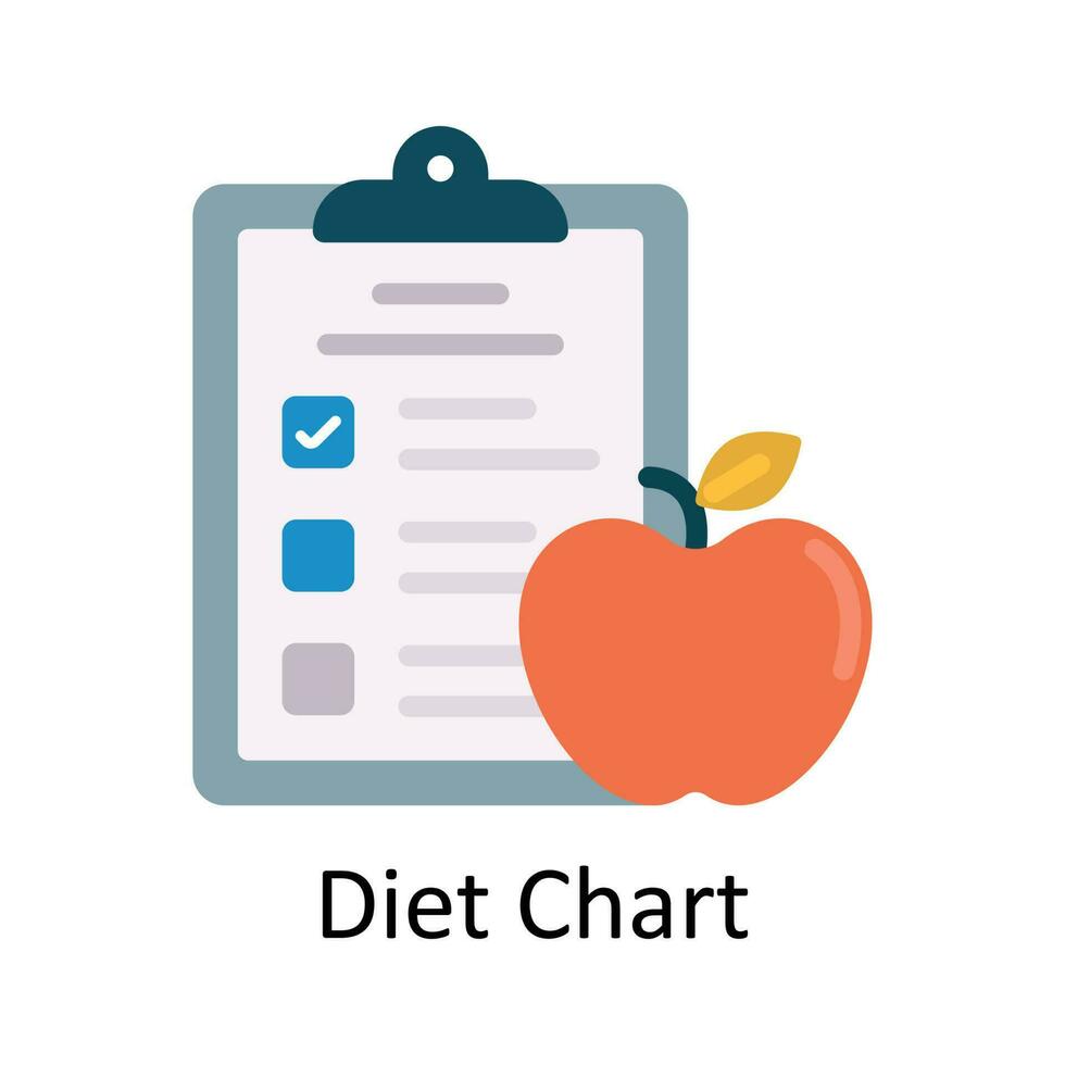 Diet Chart vector Flat Icon Design illustration. Medical and Healthcare Symbol on White background EPS 10 File