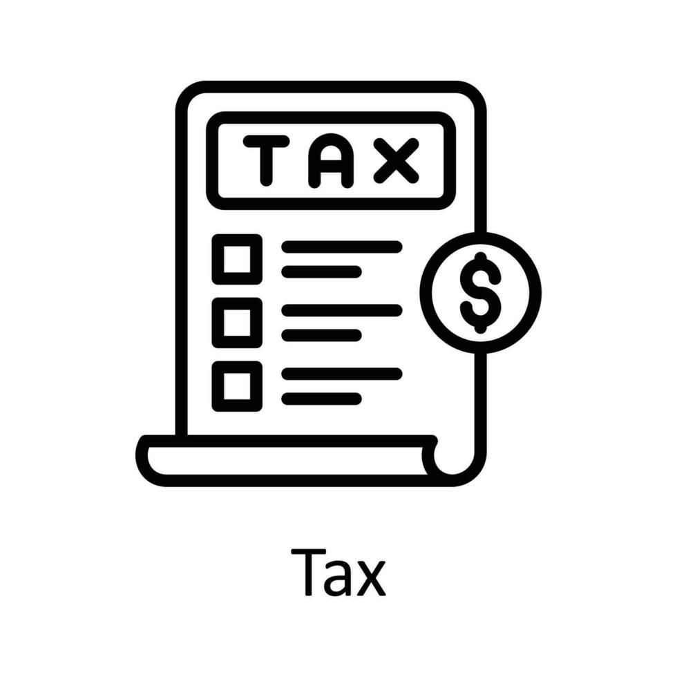 Tax vector    outline Icon Design illustration. Taxes Symbol on White background EPS 10 File