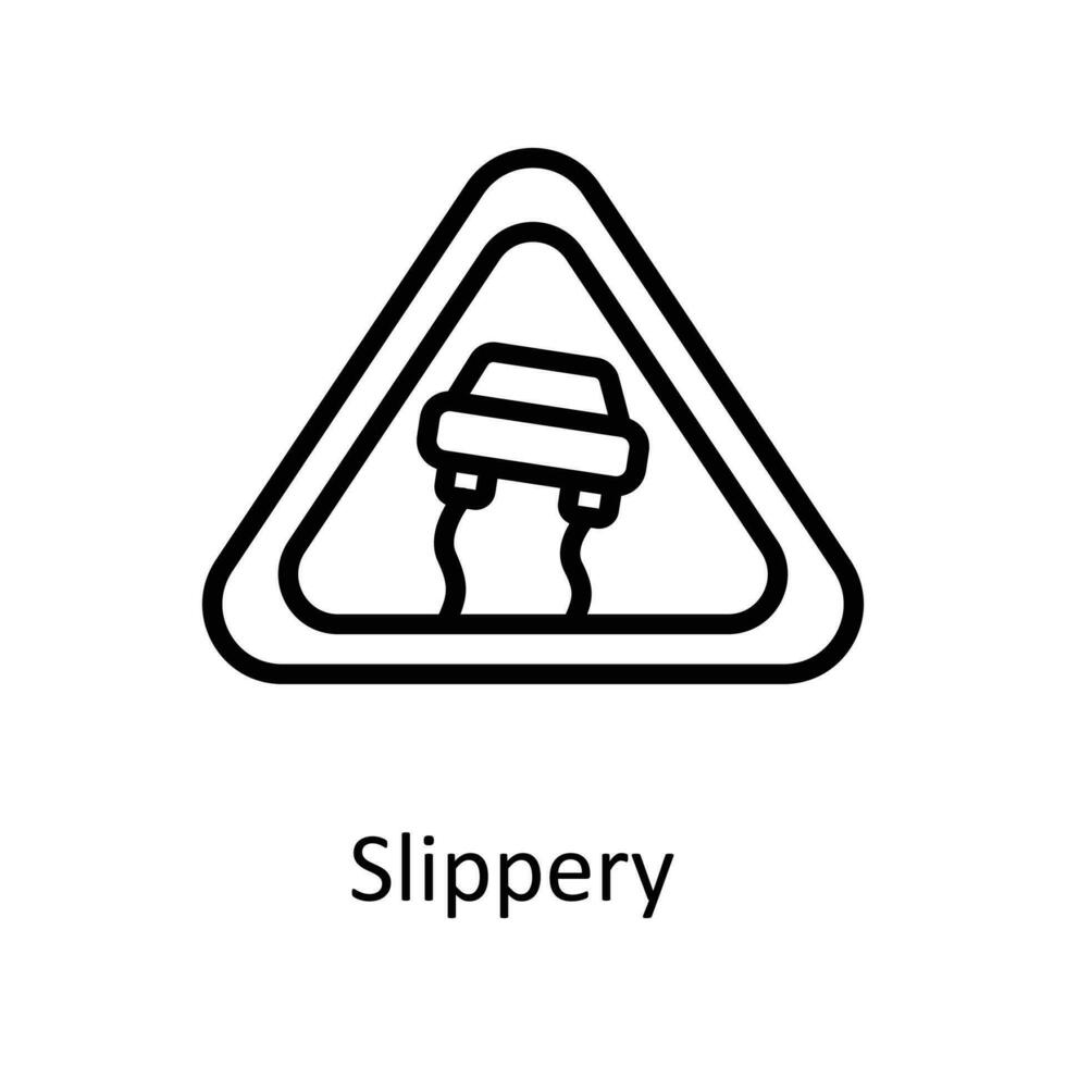 Slippery vector   outline Icon Design illustration. Work in progress Symbol on White background EPS 10 File