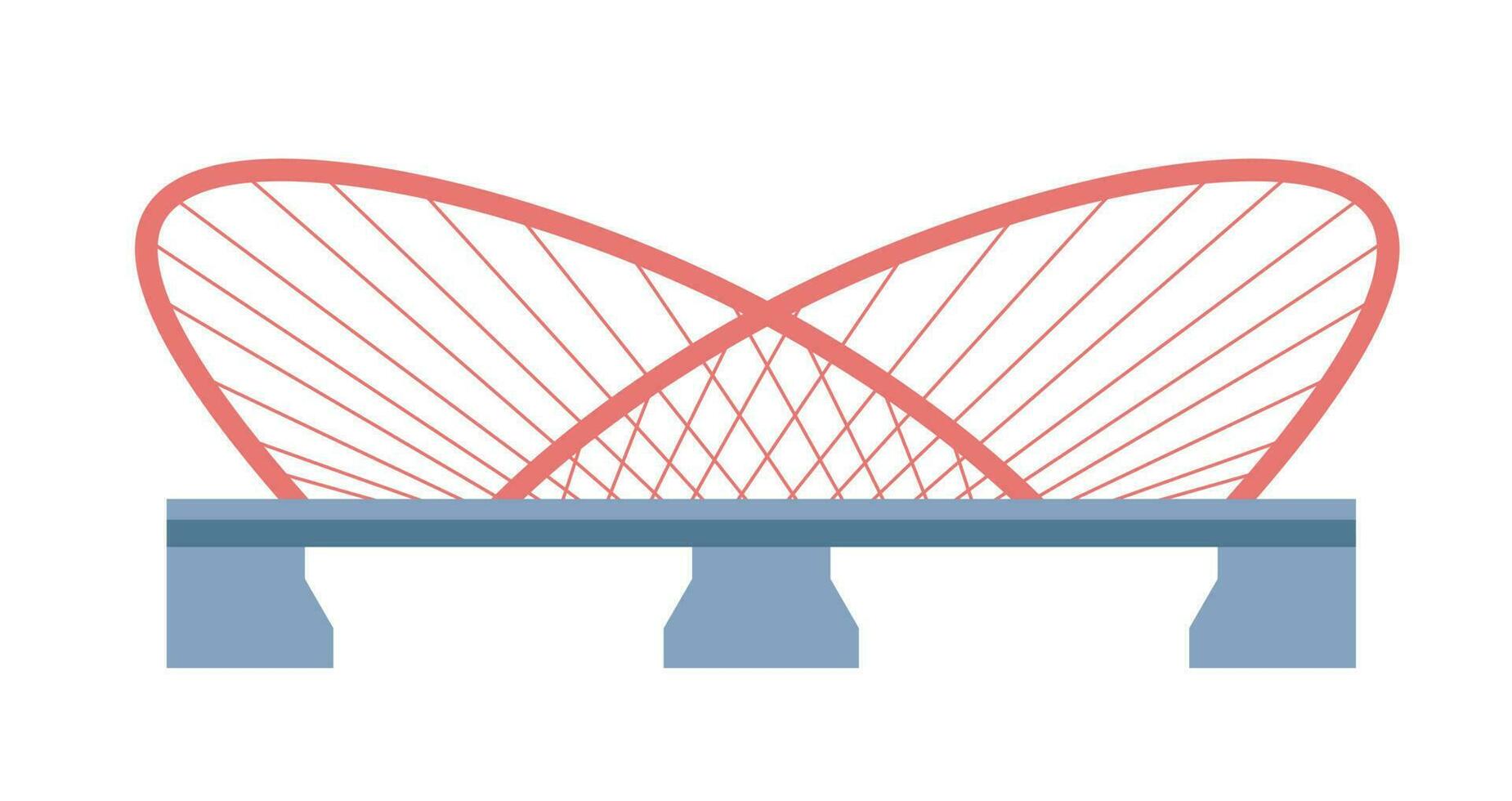 Modern bridge construction with metal design vector