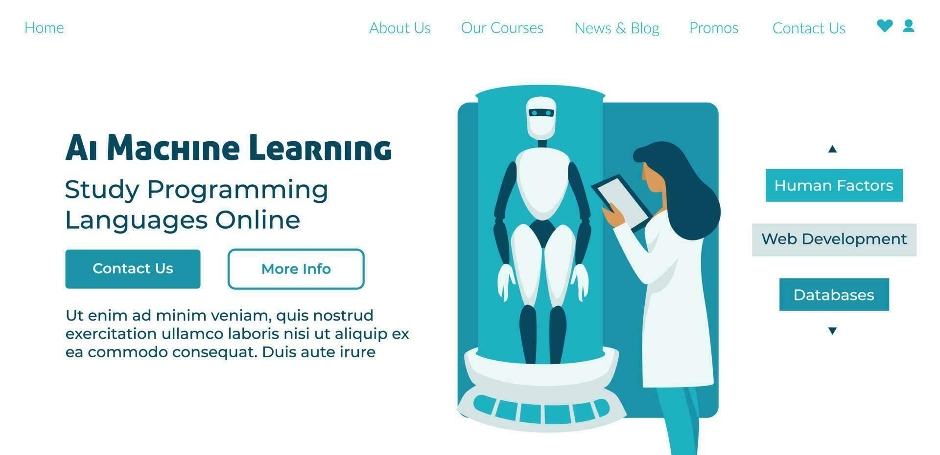 AI machine learning, study programming languages vector