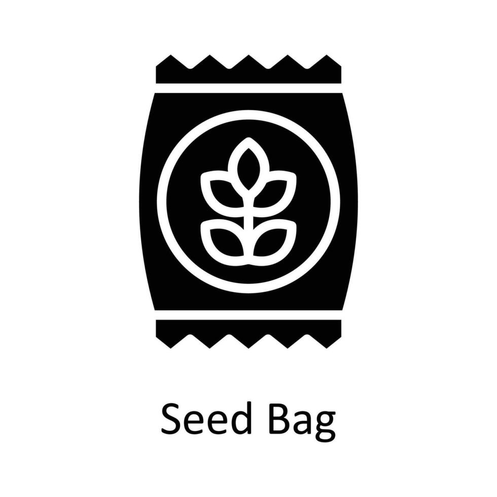 Seed Bag  vector    Solid Icon Design illustration. Agriculture  Symbol on White background EPS 10 File