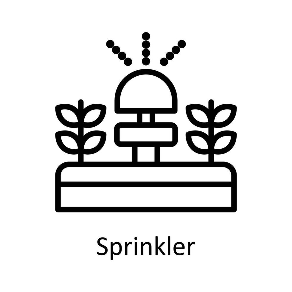 Sprinkler vector    outline Icon Design illustration. Agriculture  Symbol on White background EPS 10 File