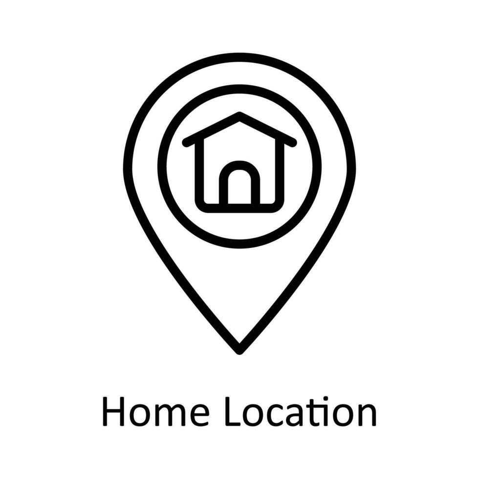 Home Location vector    outline Icon Design illustration. Location and Map Symbol on White background EPS 10 File