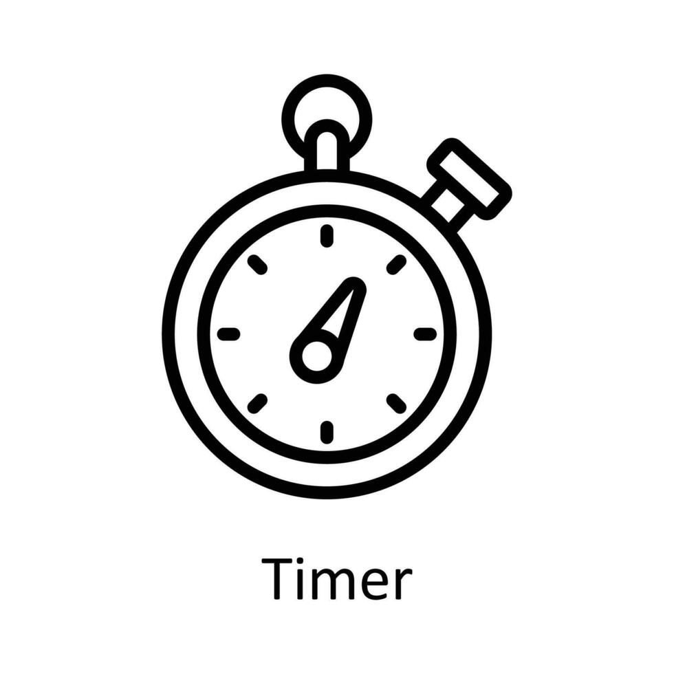 Timer vector  outline Icon Design illustration. Time Management Symbol on White background EPS 10 File