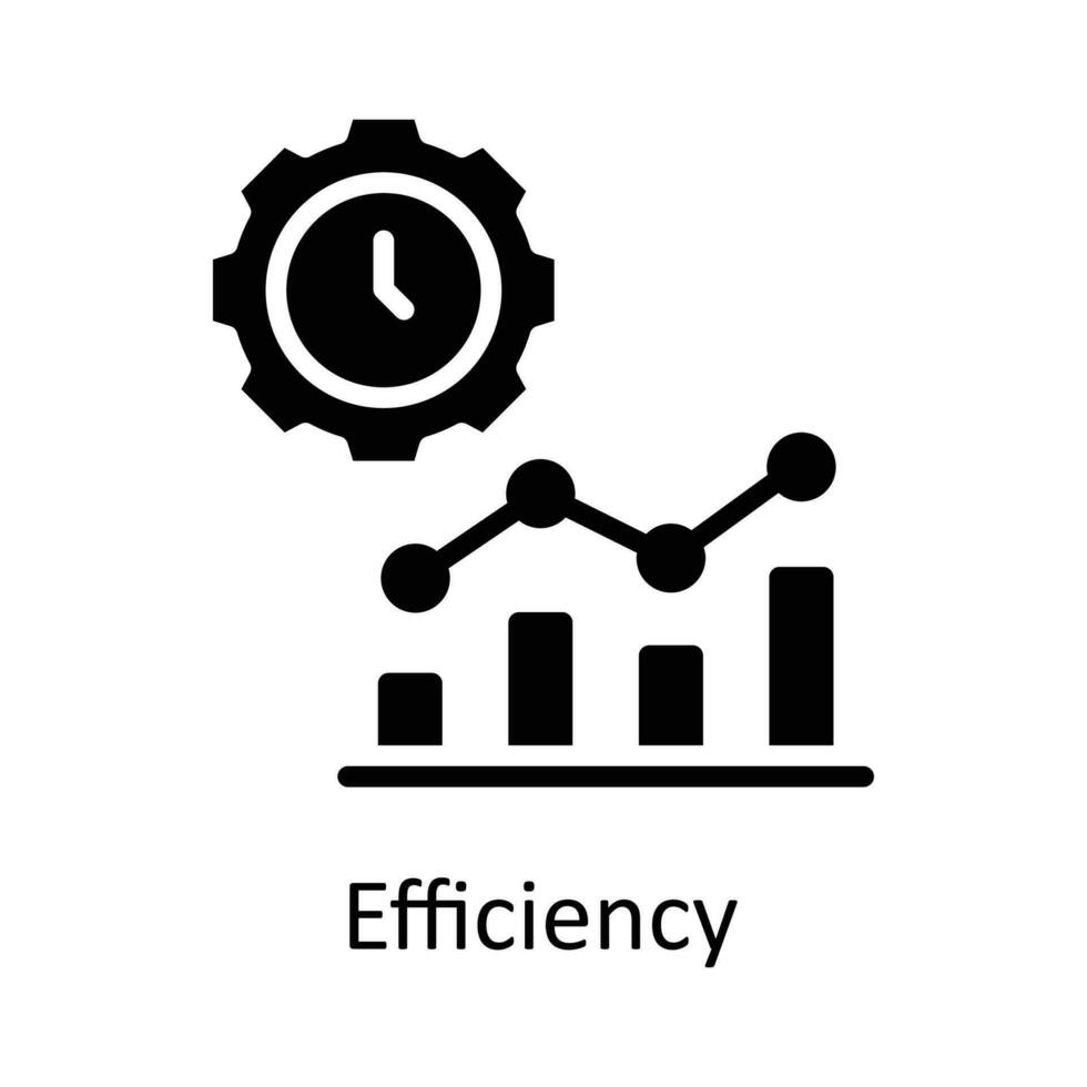 eficiencia vector sólido icono diseño ilustración. hora administración símbolo en blanco antecedentes eps 10 archivo