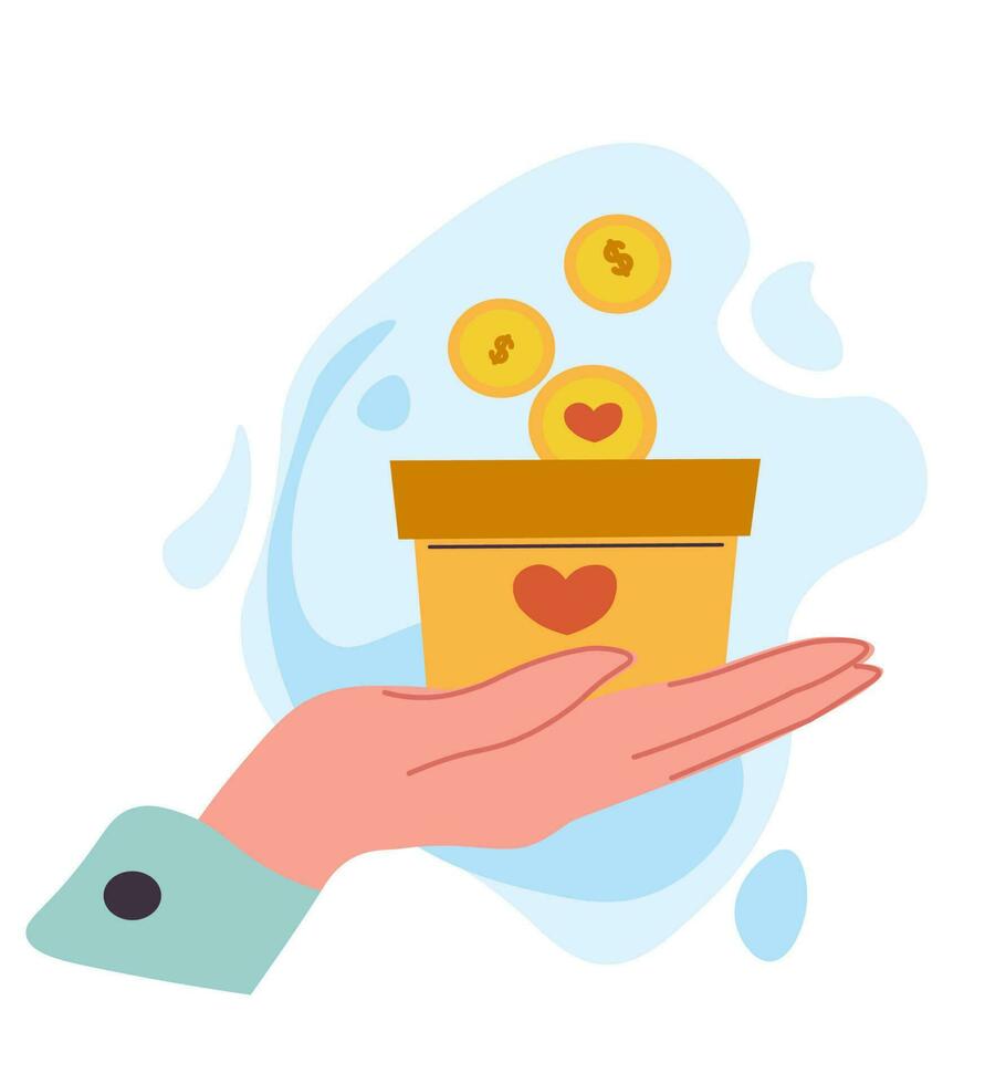 Charity and donation, funding and donating money vector