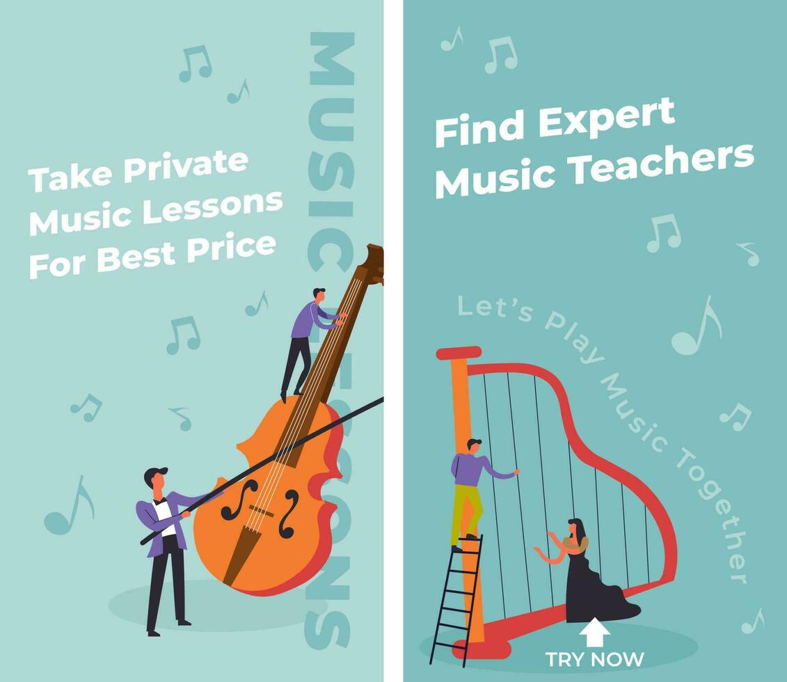 encontrar música experto maestros, tomar privado lecciones vector