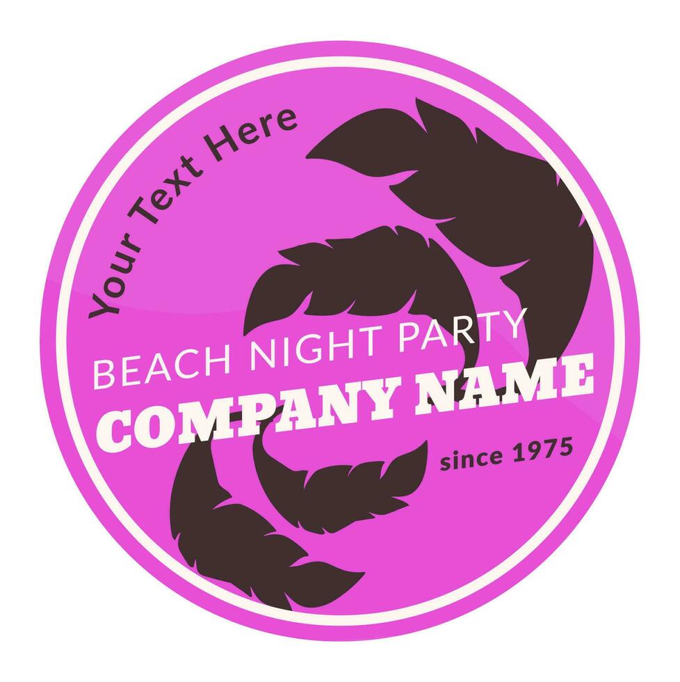 Company name on logotype, beach night party vector