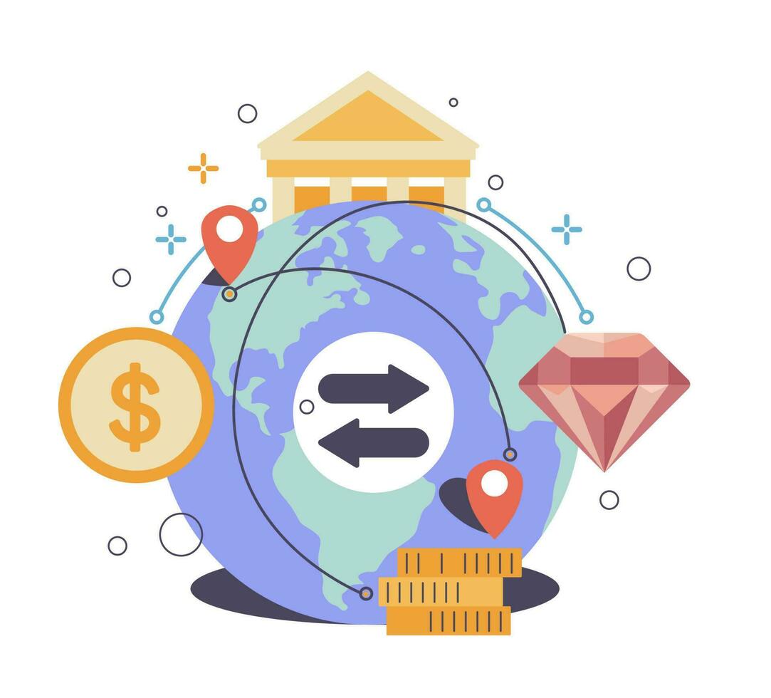 World business interaction relationships vector