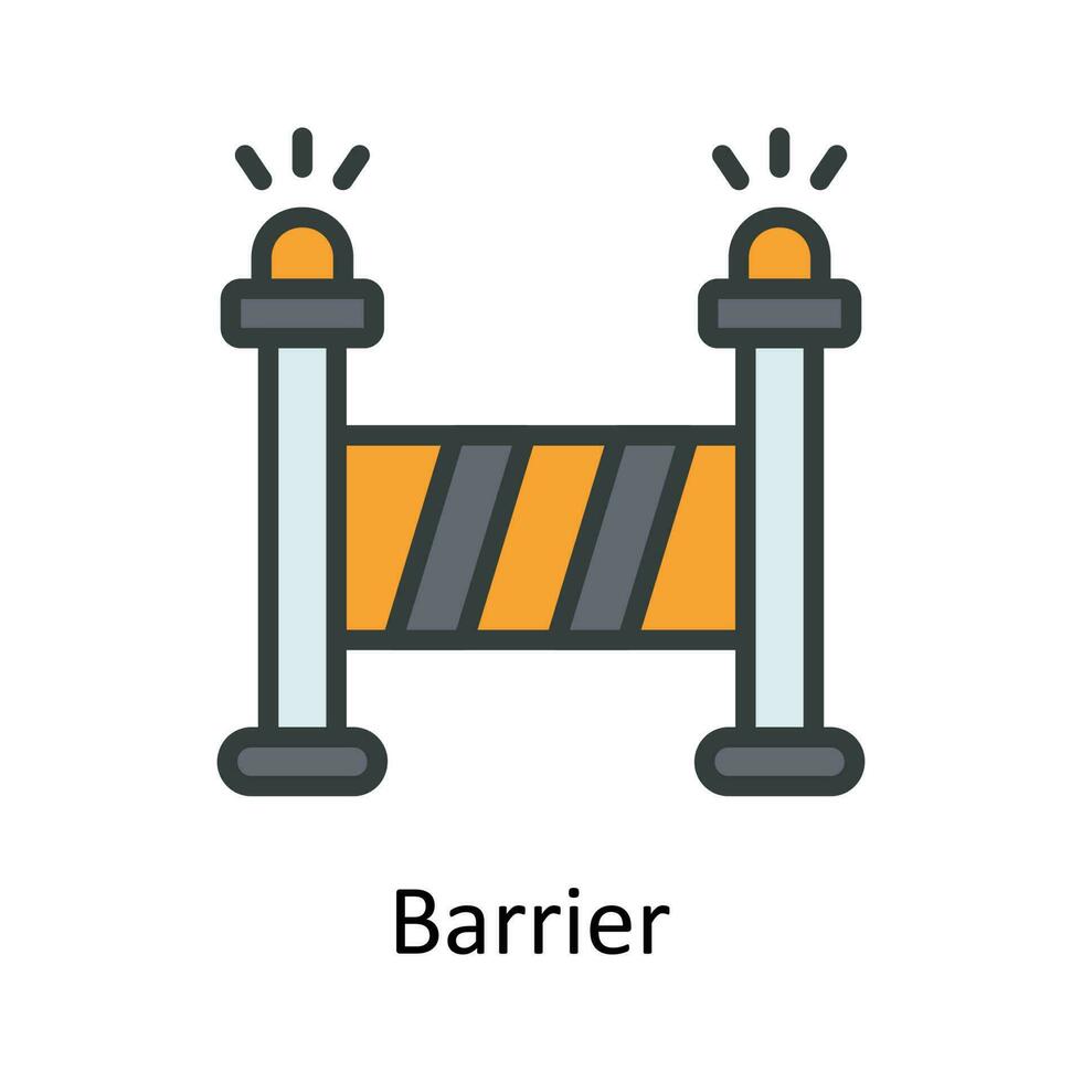 Barrier  vector  Fill outline Icon Design illustration. Work in progress Symbol on White background EPS 10 File