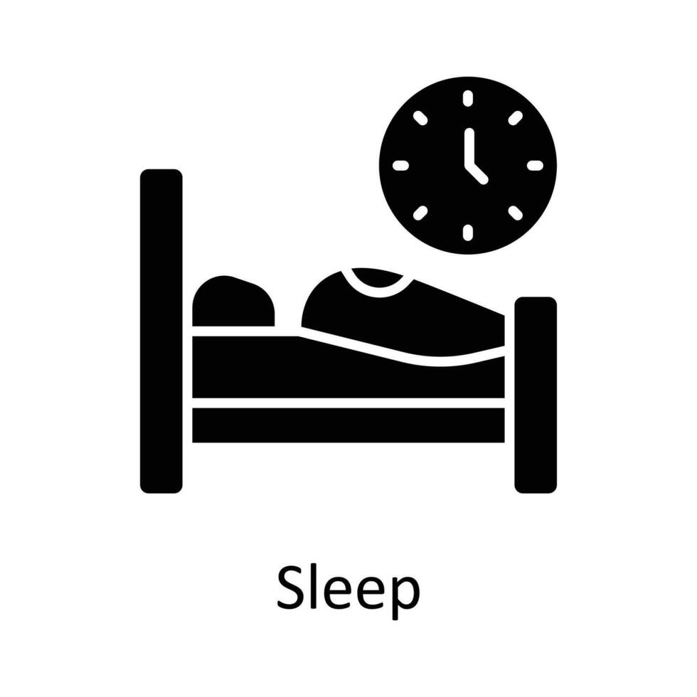 Sleep vector  Solid Icon Design illustration. Time Management Symbol on White background EPS 10 File