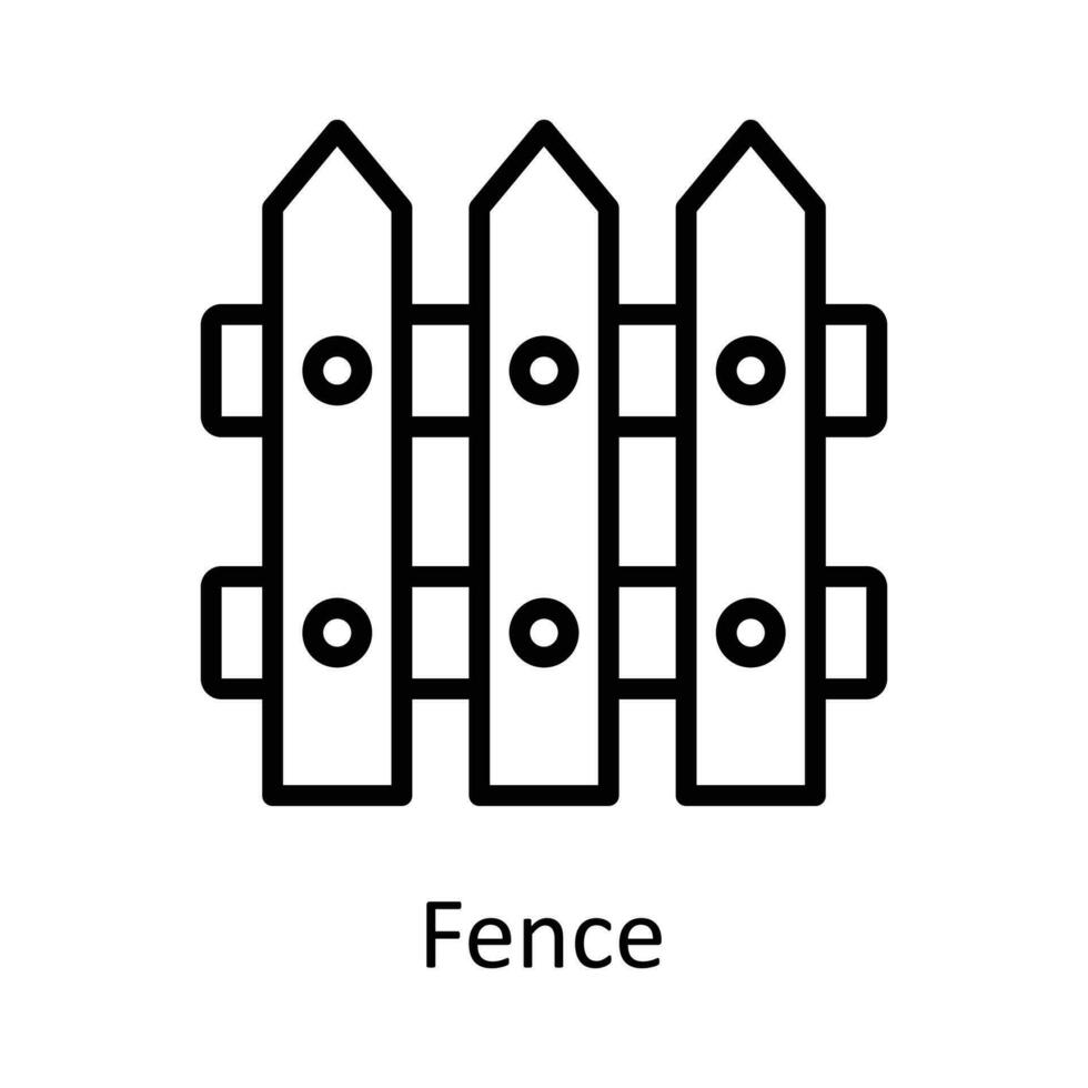 Fence vector    outline Icon Design illustration. Agriculture  Symbol on White background EPS 10 File