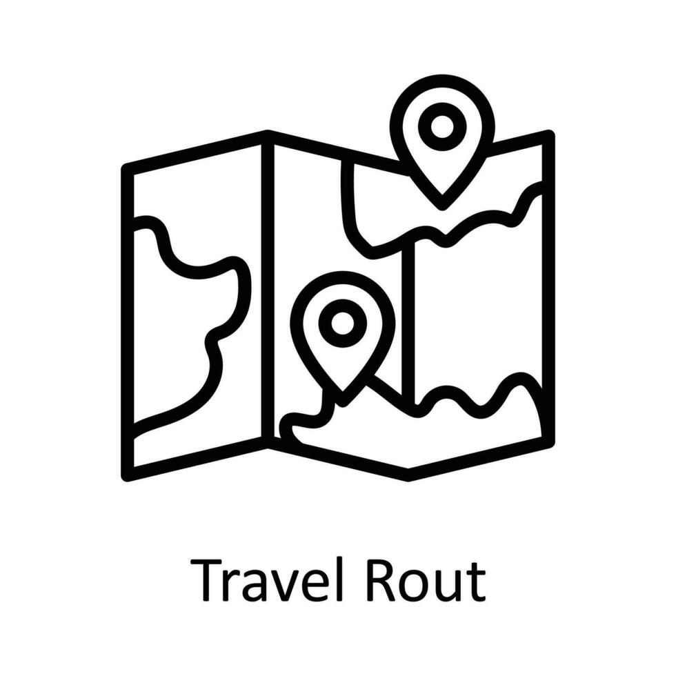 Travel Rout vector    outline Icon Design illustration. Location and Map Symbol on White background EPS 10 File