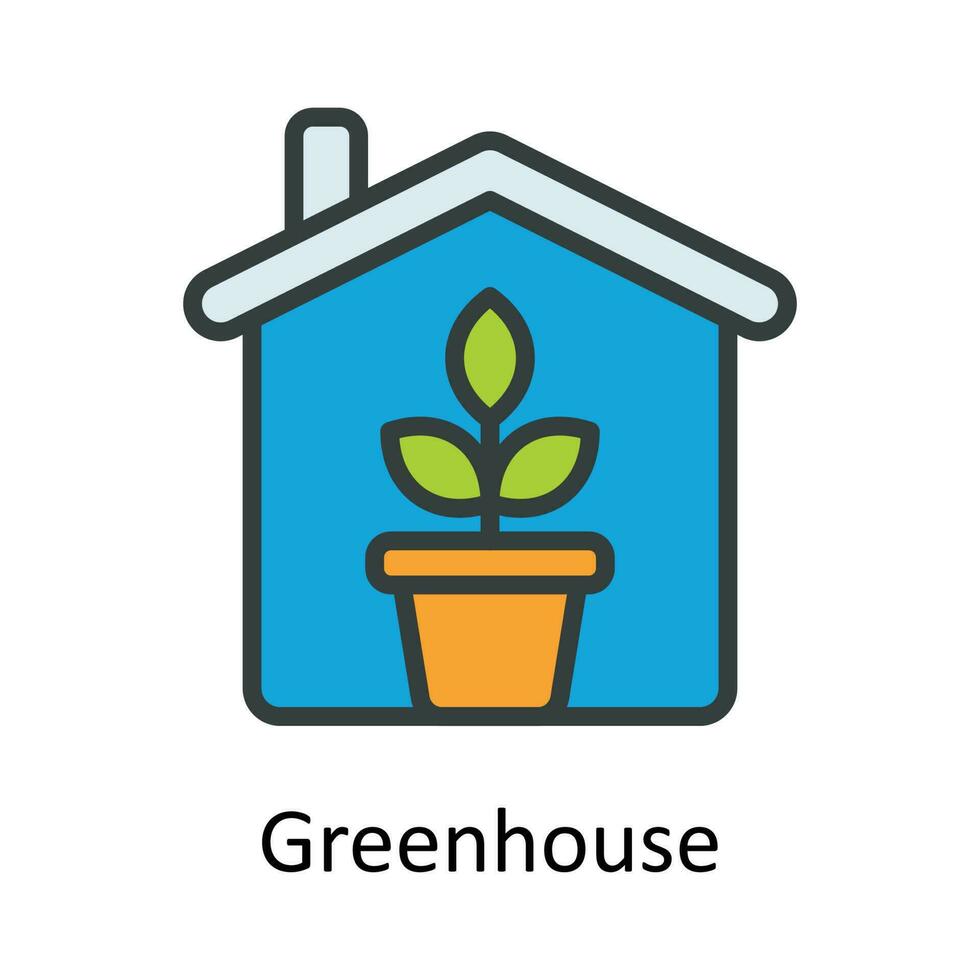 Greenhouse vector  Fill  outline Icon Design illustration. Agriculture  Symbol on White background EPS 10 File