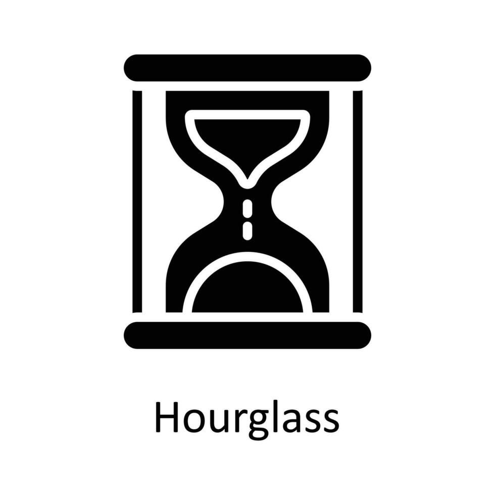 Hourglass  vector   Solid Icon Design illustration. Work in progress Symbol on White background EPS 10 File