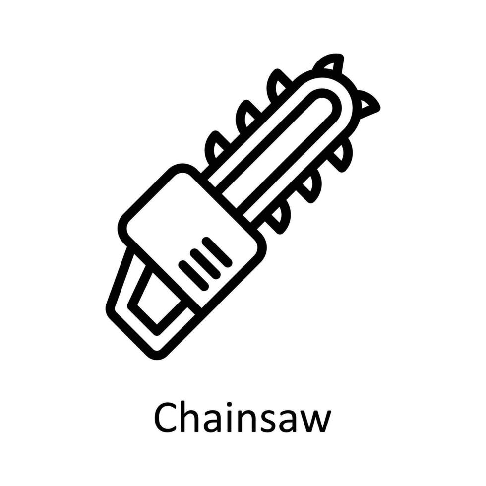Chainsaw vector    outline Icon Design illustration. Agriculture  Symbol on White background EPS 10 File