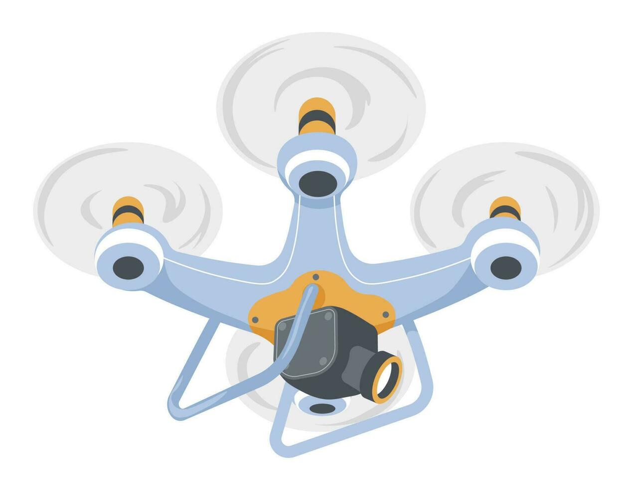 Unmanned aerial vehicle, drone with camera vector