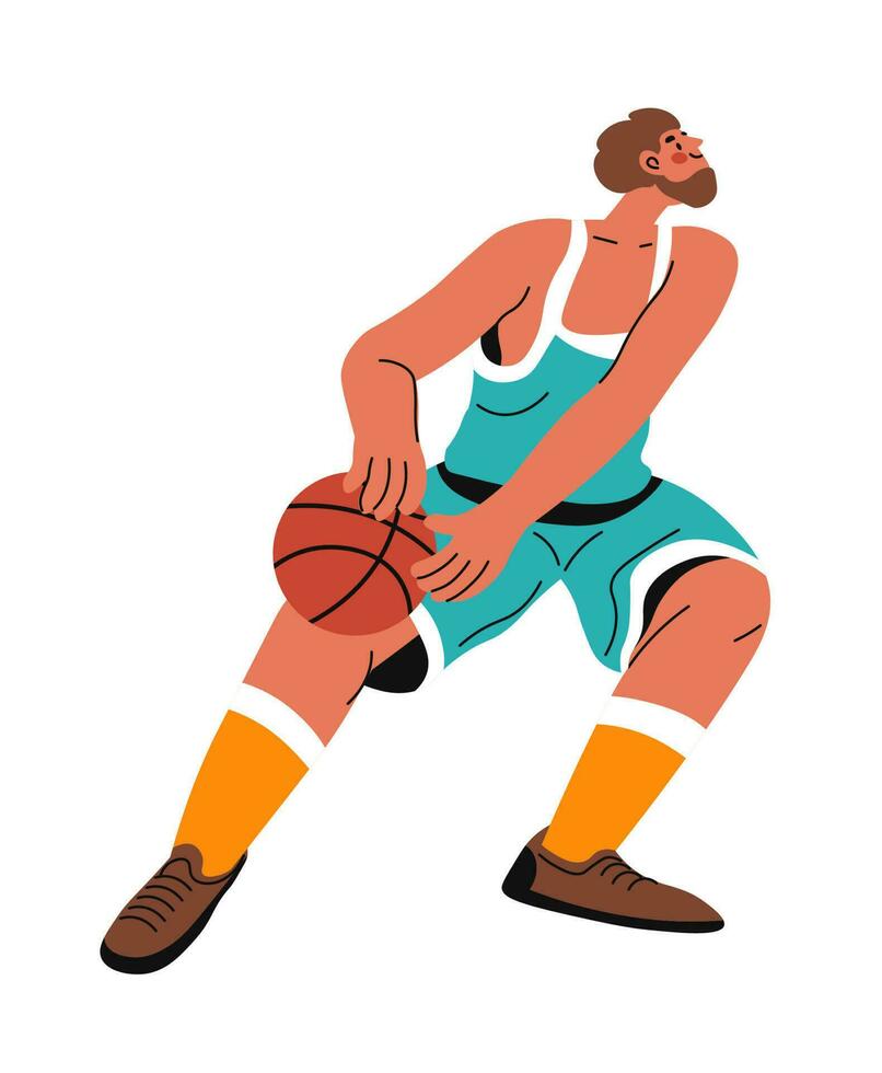 deportista, baloncesto jugador en uniforme vector