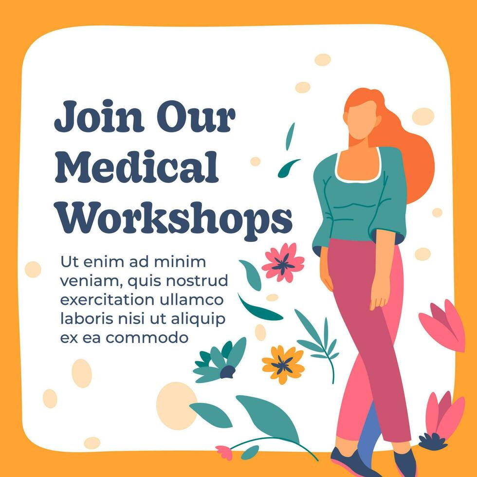 Join our medical workshops, healthcare banner vector
