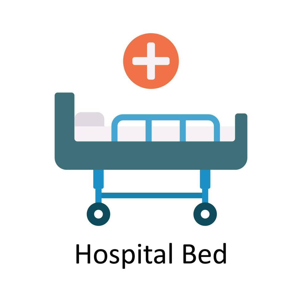 hospital cama vector plano icono diseño ilustración. médico y cuidado de la salud símbolo en blanco antecedentes eps 10 archivo