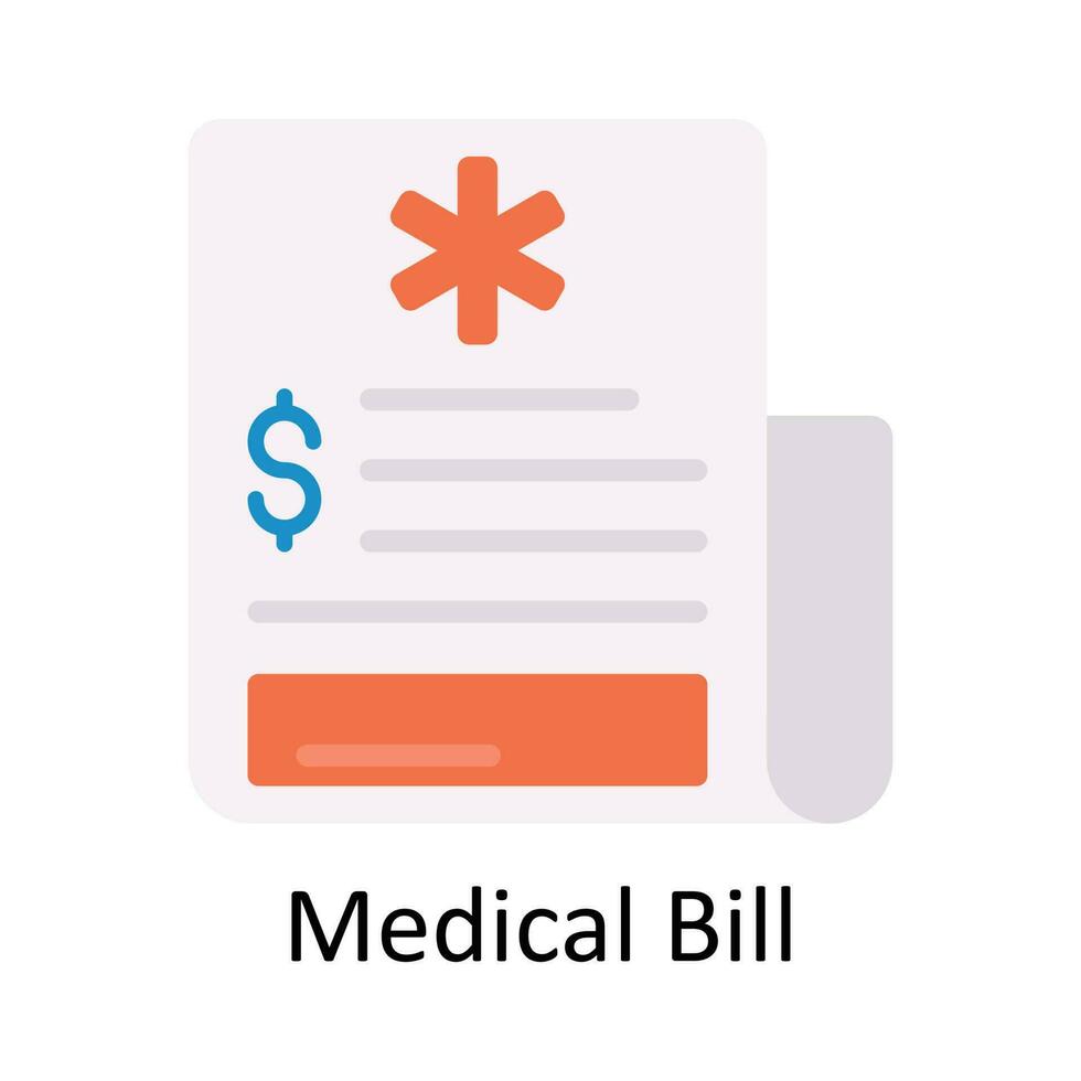 Medical Bill vector Flat Icon Design illustration. Medical and Healthcare Symbol on White background EPS 10 File