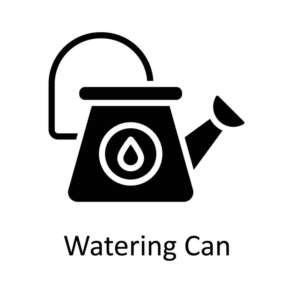 Watering Can vector    Solid Icon Design illustration. Agriculture  Symbol on White background EPS 10 File