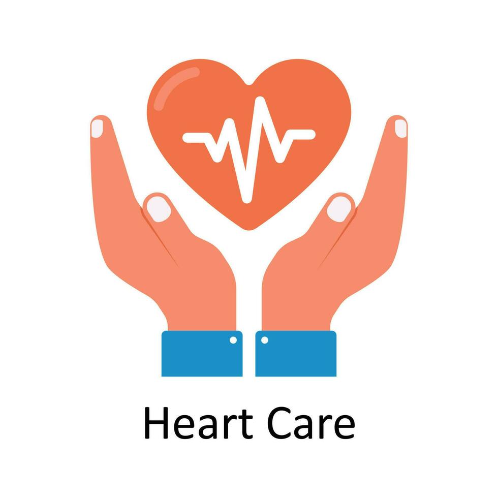 Heart Care vector Flat Icon Design illustration. Medical and Healthcare Symbol on White background EPS 10 File