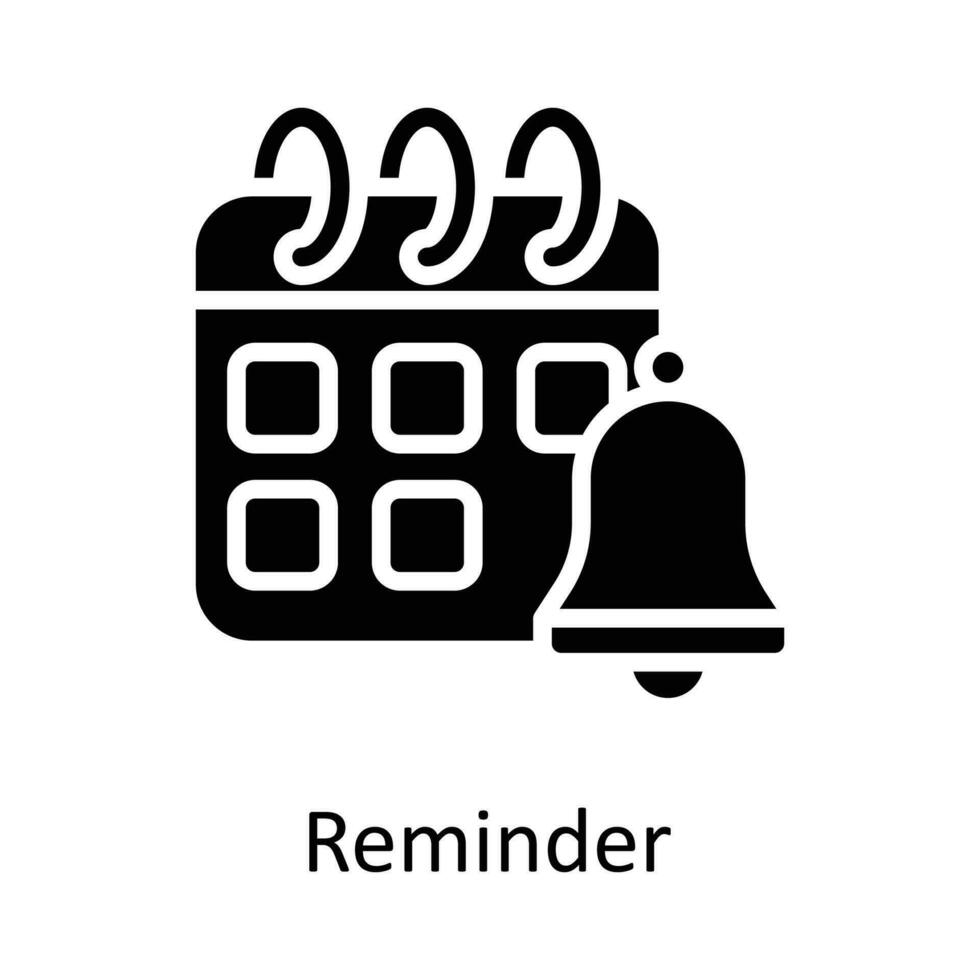 Reminder  vector  Solid Icon Design illustration. Time Management Symbol on White background EPS 10 File
