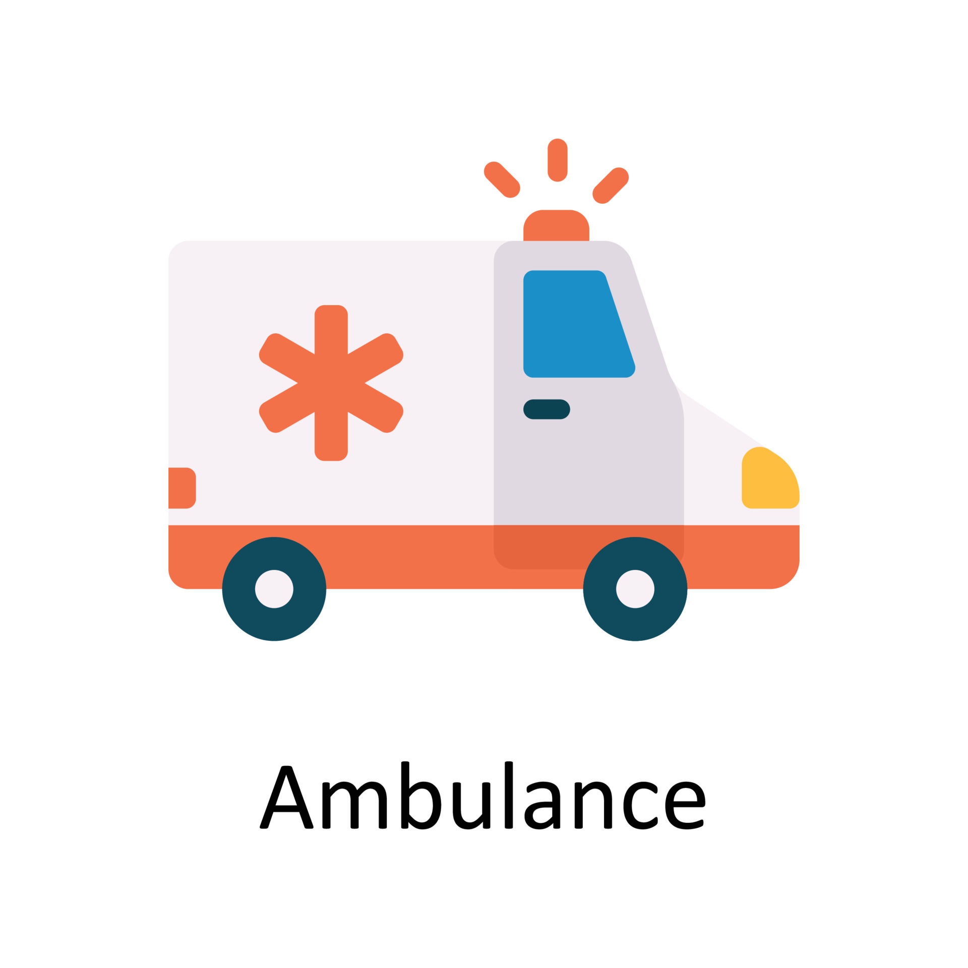 Ambulance Flat Icon Medicine And Healthcare Transport Sign Vector
