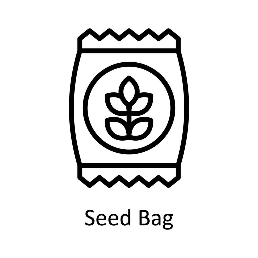 Seed Bag  vector    outline Icon Design illustration. Agriculture  Symbol on White background EPS 10 File