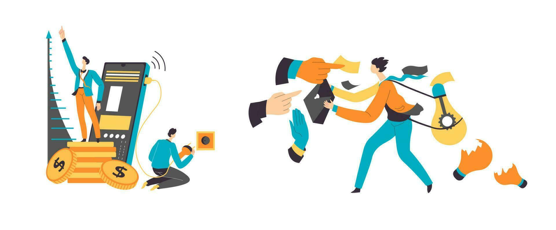 Marketing and business ideas, company growing vector